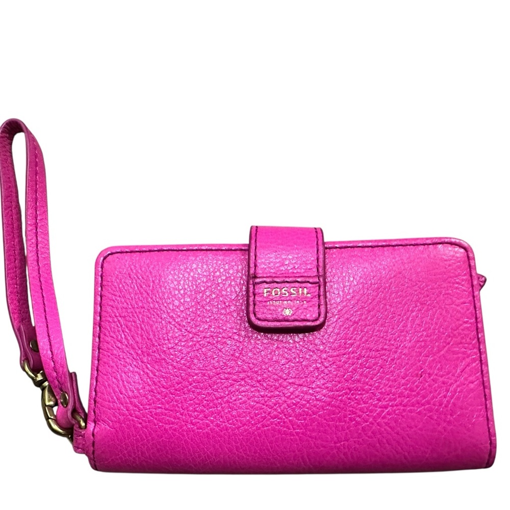 Fossil Vibrant Pink Leather Wristlet